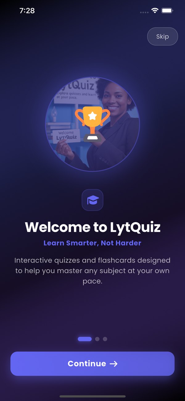 Lyt Quiz welcome screen